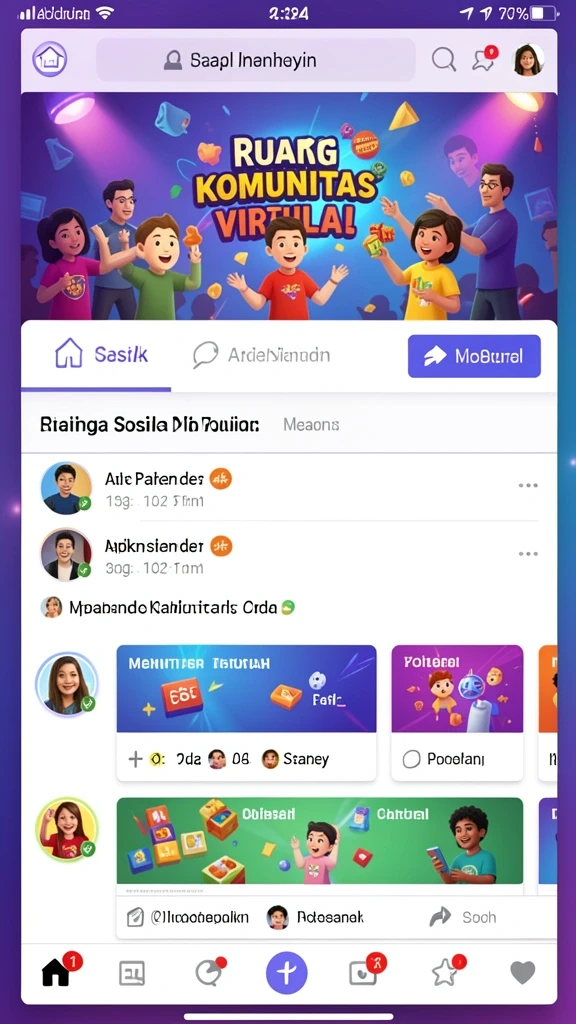 Tampilan karakter yang menarik dan penuh warna.