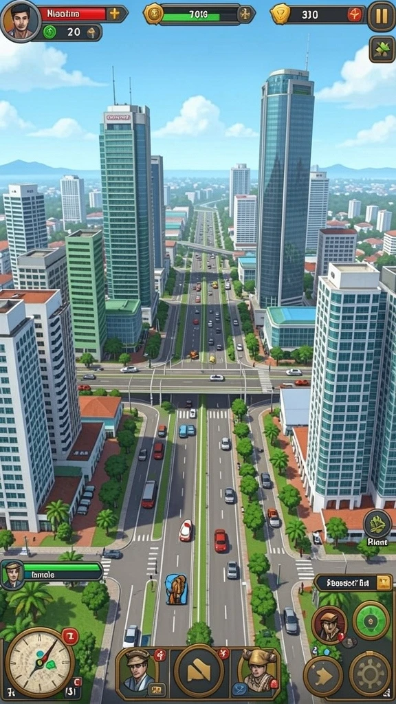 Menampilkan karakter utama yang siap beraksi.