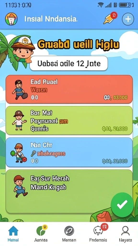 Tampilan level yang penuh warna dan menantang.